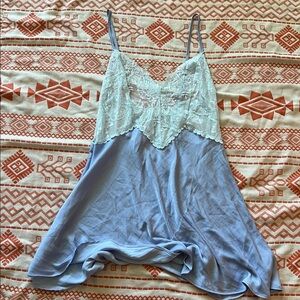 Elegant Lace Trim Chemise - periwinkle purple